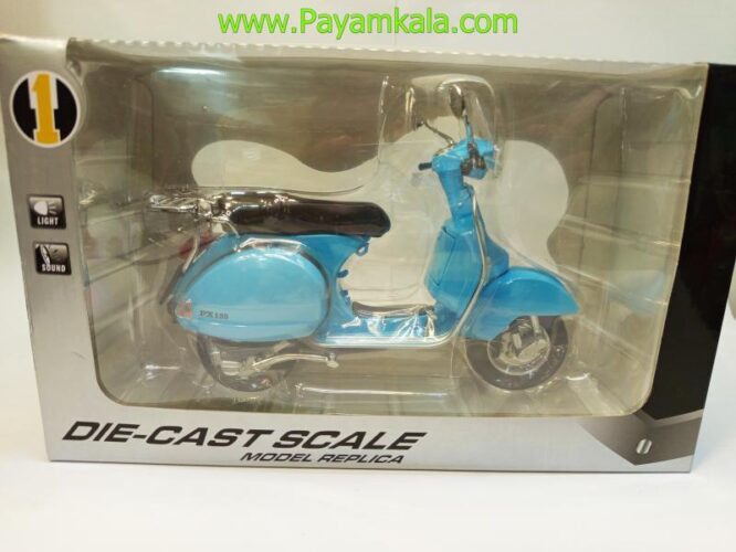 ماکت فلزی موتورسیکلت وسپا (VESPA PX125 1:12) آبی