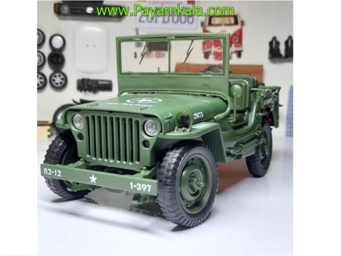 ماکت فلزی جیپ جنگی بزرگ (1:18) مدل TACTICAL JEEP BY KDW