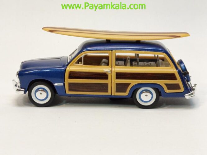 ماشین فلزی فورد با تخته شنا (FORD WOODY WAGON 1949 KINSMART) آبی