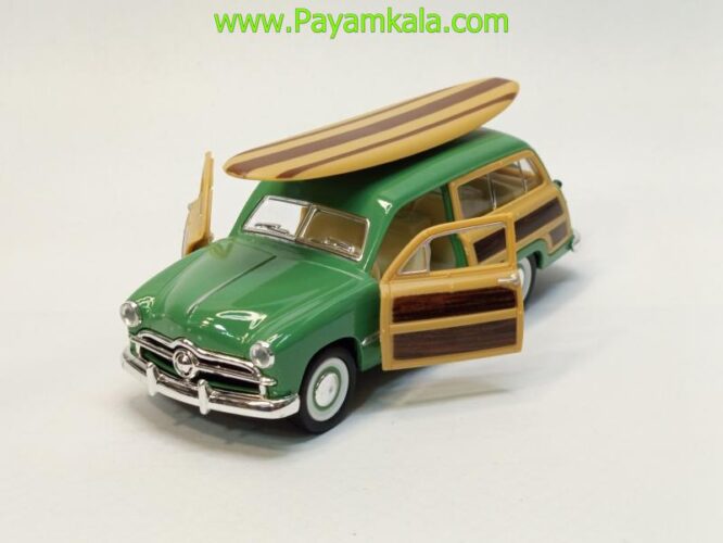 ماشین فلزی فورد با تخته شنا (FORD WOODY WAGON 1949 KINSMART) سبز