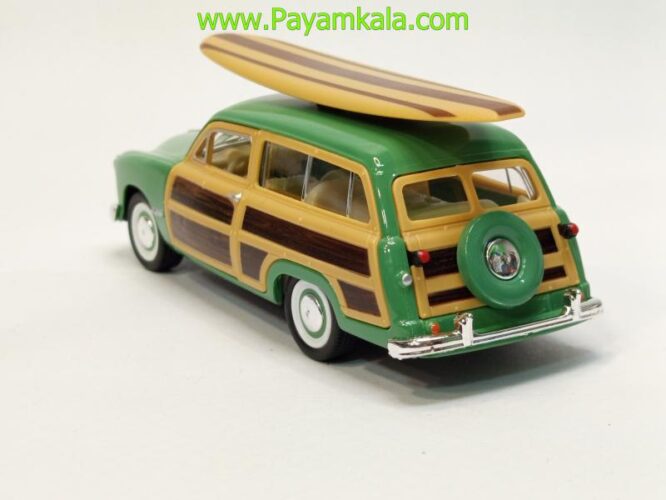 ماشین فلزی فورد با تخته شنا (FORD WOODY WAGON 1949 KINSMART) سبز