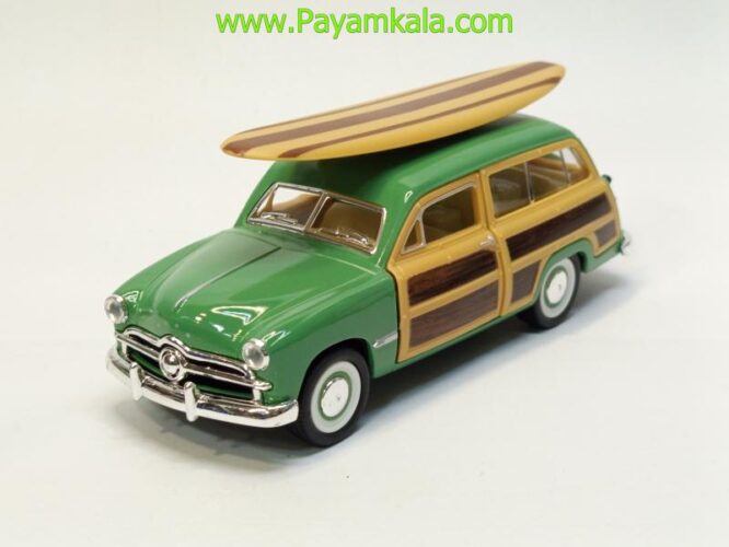 ماشین فلزی فورد با تخته شنا (FORD WOODY WAGON 1949 KINSMART) سبز