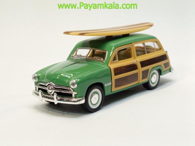 ماشین فلزی فورد با تخته شنا (FORD WOODY WAGON 1949 KINSMART) سبز