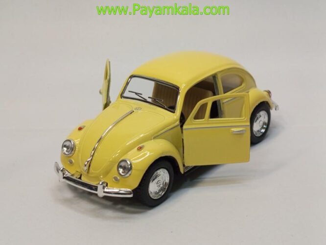 ماشین فلزی فولکس کینسمارت (Volkswagen Classical Beetle KINSMART) زرد کمرنگ