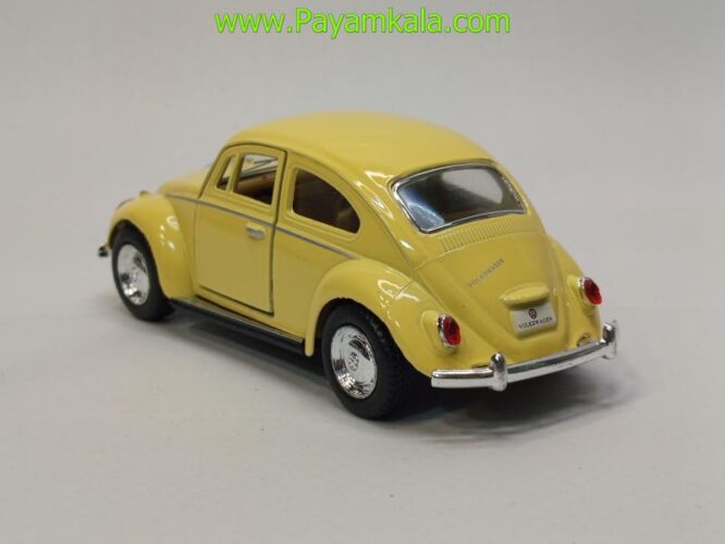 ماشین فلزی فولکس کینسمارت (Volkswagen Classical Beetle KINSMART) زرد کمرنگ