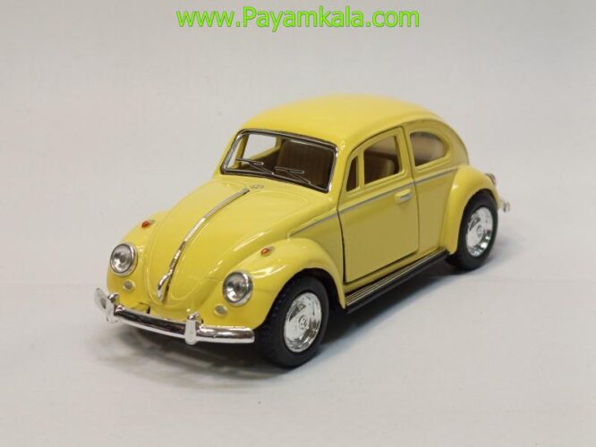 ماشین فلزی فولکس کینسمارت (Volkswagen Classical Beetle KINSMART) زرد کمرنگ