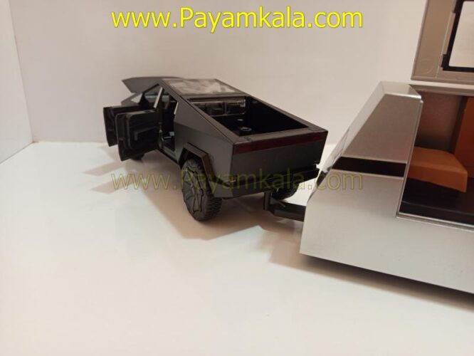 ماکت تسلا سایبر تراک با موتور و کاروان (TESLA CYBERTRUCK CHEZHI) (1:24) مشکی