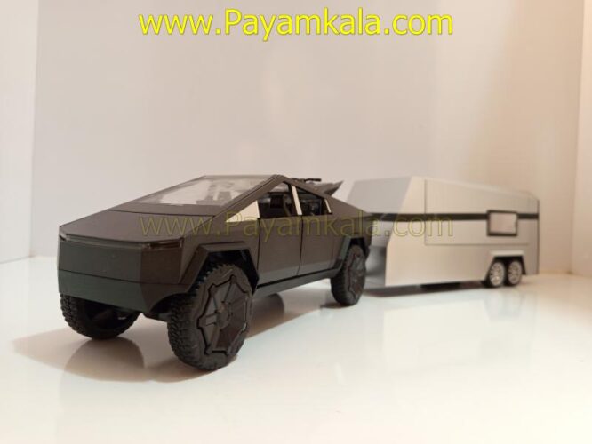 ماکت تسلا سایبر تراک با موتور و کاروان (TESLA CYBERTRUCK CHEZHI) (1:24) مشکی