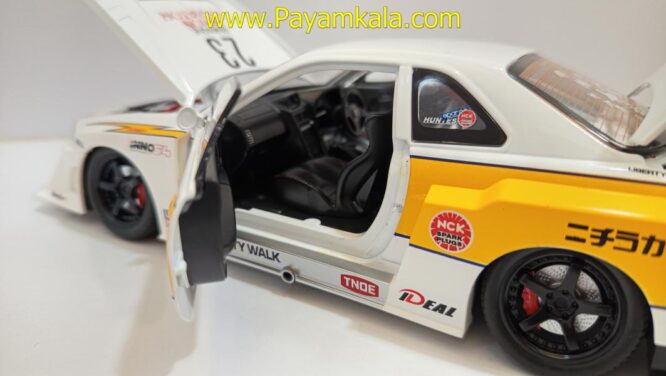 ماشین فلزی نیسان اسکای لاین (NISSAN SKYLINE)(JLF 1:24) سفید