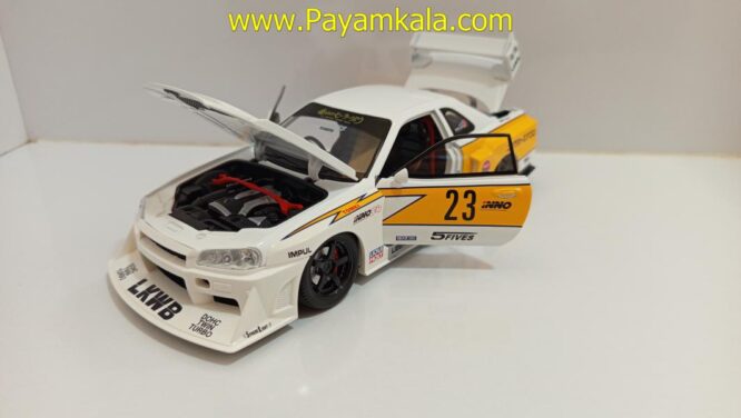 ماشین فلزی نیسان اسکای لاین (NISSAN SKYLINE)(JLF 1:24) سفید