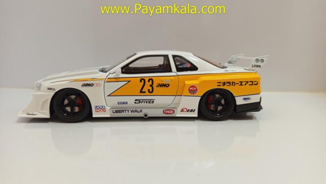 ماشین فلزی نیسان اسکای لاین (NISSAN SKYLINE)(JLF 1:24) سفید