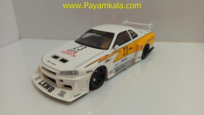 ماشین فلزی نیسان اسکای لاین (NISSAN SKYLINE)(JLF 1:24) سفید