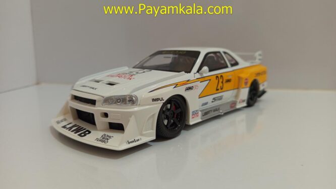 ماشین فلزی نیسان اسکای لاین (NISSAN SKYLINE)(JLF 1:24) سفید