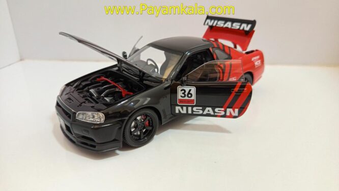 ماشین فلزی نیسان اسکای لاین (NISSAN SKYLINE)(JLF 1:24) مشکی