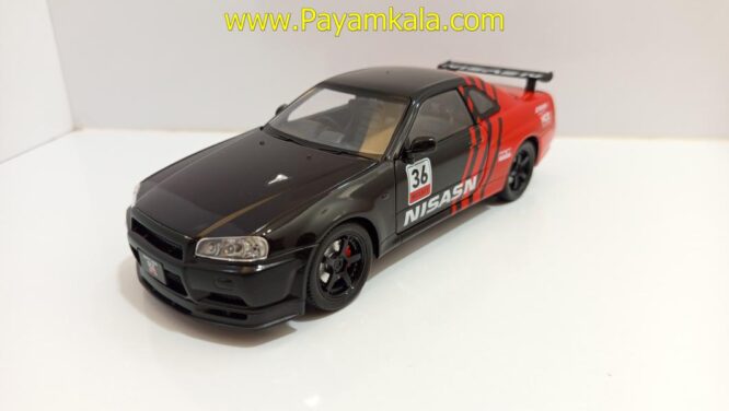ماشین فلزی نیسان اسکای لاین (NISSAN SKYLINE)(JLF 1:24) مشکی