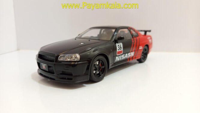 ماشین فلزی نیسان اسکای لاین (NISSAN SKYLINE)(JLF 1:24) مشکی