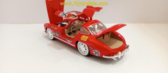 ماشین فلزی مرسدس بنز (BENZ 300SL JFL) (1:24) قرمز رالی