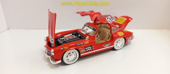 ماشین فلزی مرسدس بنز (BENZ 300SL JFL) (1:24) قرمز رالی