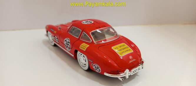 ماشین فلزی مرسدس بنز (BENZ 300SL JFL) (1:24) قرمز رالی