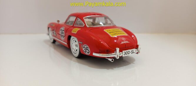 ماشین فلزی مرسدس بنز (BENZ 300SL JFL) (1:24) قرمز رالی