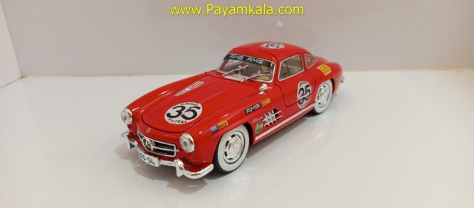 ماشین فلزی مرسدس بنز (BENZ 300SL JFL) (1:24) قرمز رالی