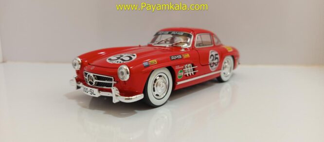 ماشین فلزی مرسدس بنز (BENZ 300SL JFL) (1:24) قرمز رالی