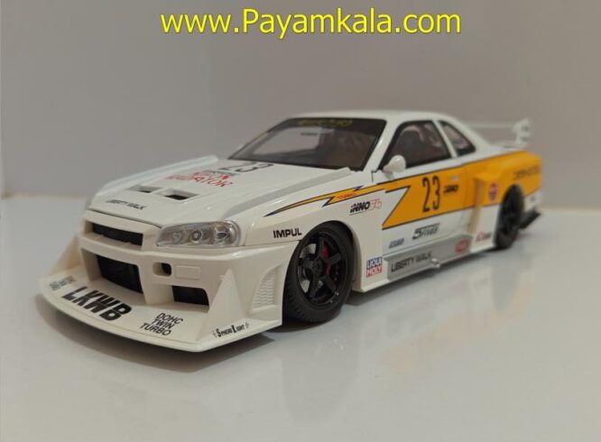 ماشین فلزی نیسان اسکای لاین (NISSAN SKYLINE)(JLF 1:24) سفید