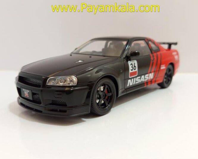 ماشین فلزی نیسان اسکای لاین (NISSAN SKYLINE)(JLF 1:24) مشکی
