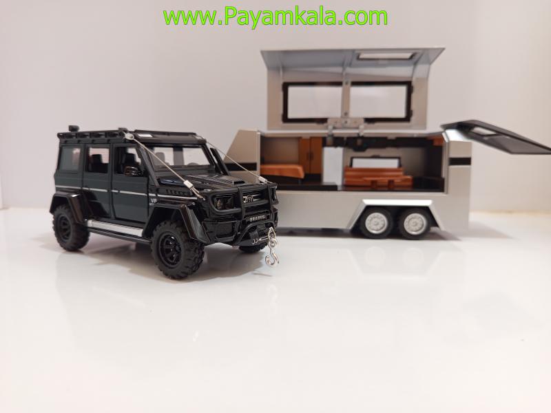 ماکت فلزی بنز برابوس با کاروان (1:32) برند XHO مشکی