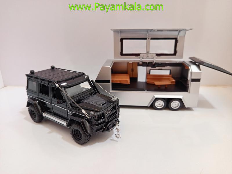 ماکت فلزی بنز برابوس با کاروان (1:32) برند XHO مشکی