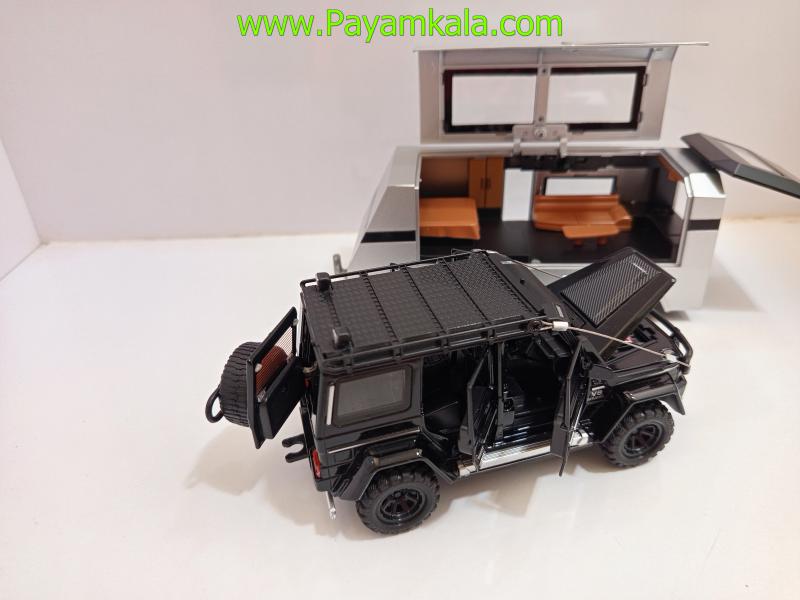 ماکت فلزی بنز برابوس با کاروان (1:32) برند XHO مشکی
