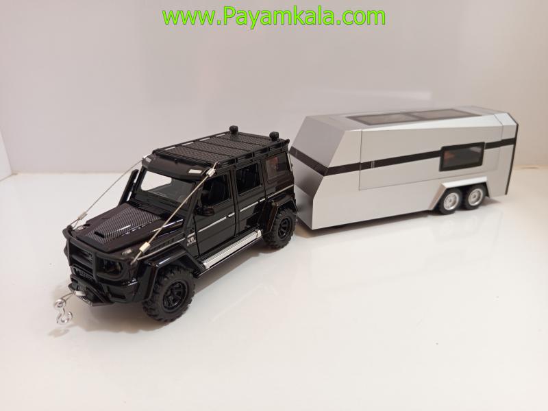 ماکت فلزی بنز برابوس با کاروان (1:32) برند XHO مشکی