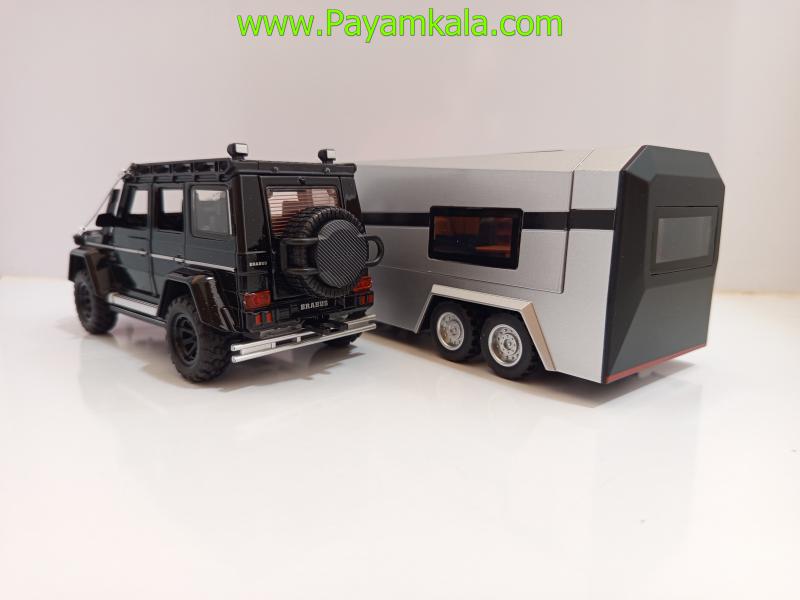 ماکت فلزی بنز برابوس با کاروان (1:32) برند XHO مشکی