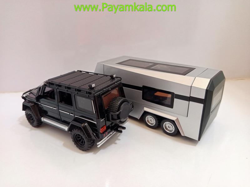 ماکت فلزی بنز برابوس با کاروان (1:32) برند XHO مشکی