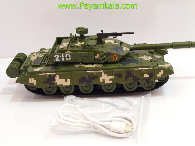 تانک جنگی فلزی اسباب بازی دودزا سبز (مقیاس 1:24 مدل XHO B3505)