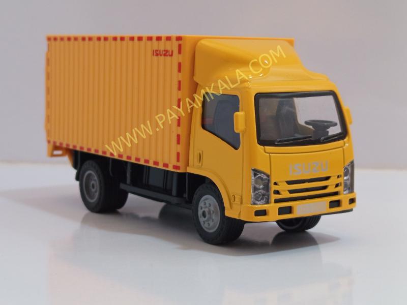 ماکت ماشین فلزی ایسوزو یخچالی زرد (ISUZU کامیون باری) مقیاس 1:32