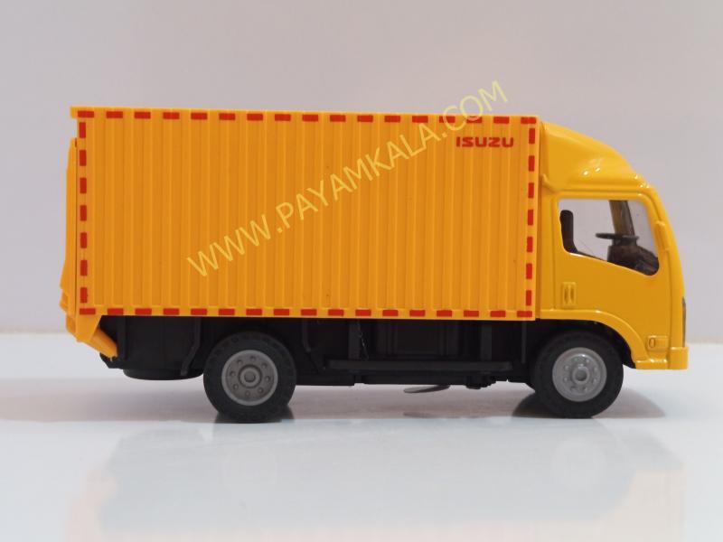 ماکت ماشین فلزی ایسوزو یخچالی زرد (ISUZU کامیون باری) مقیاس 1:32