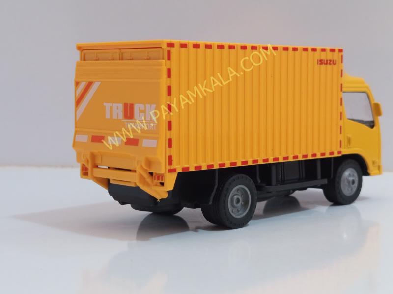 ماکت ماشین فلزی ایسوزو یخچالی زرد (ISUZU کامیون باری) مقیاس 1:32
