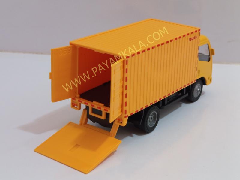 ماکت ماشین فلزی ایسوزو یخچالی زرد (ISUZU کامیون باری) مقیاس 1:32