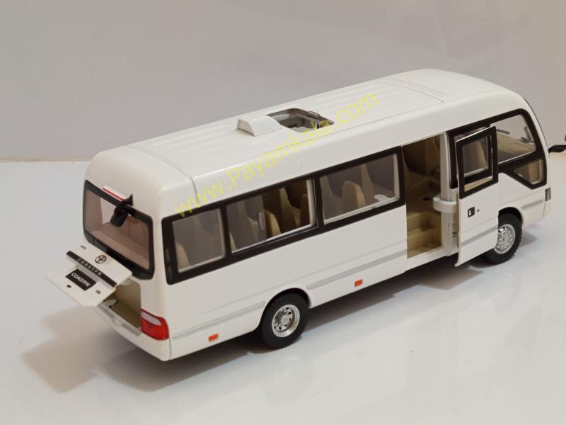 ماکت فلزی مینیبوس تویوتا کستر (Toyota Coaster 1:24) سفید