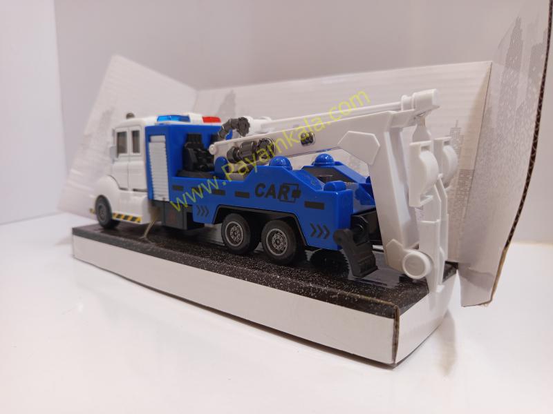 ماکت ماشین پلیس امدادی جرثقیل عقبکش (Police Rescue 1:38) آبی و سفید