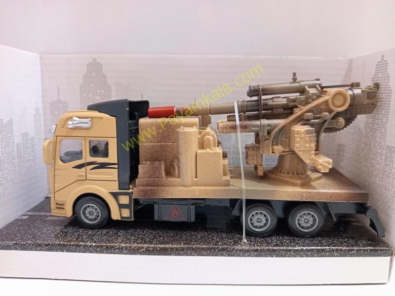 ماکت کامیون نظامی حمل توپ فلزی عقبکش (Military Vehicles 1:38) شنی