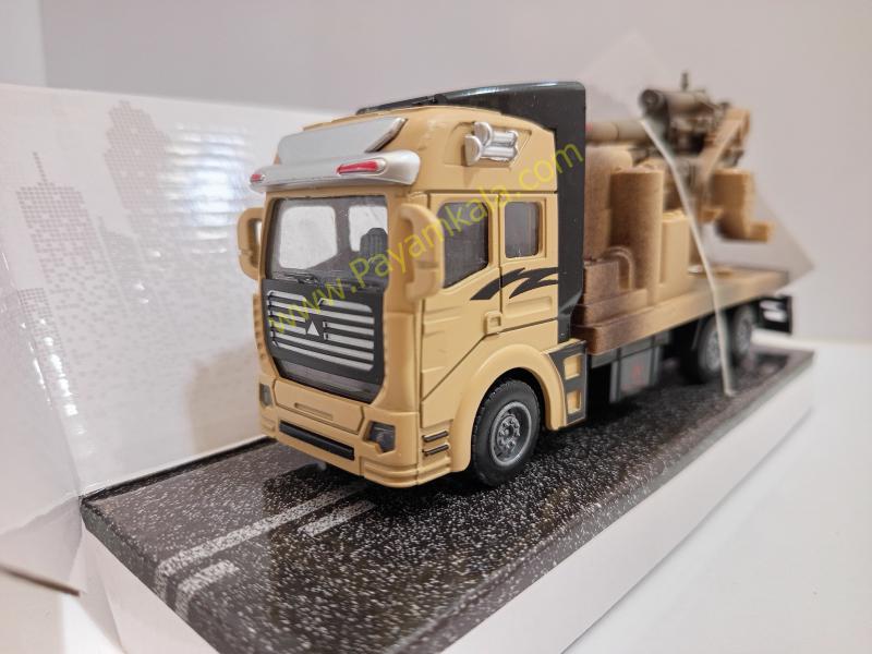 ماکت کامیون نظامی حمل توپ فلزی عقبکش (Military Vehicles 1:38) شنی