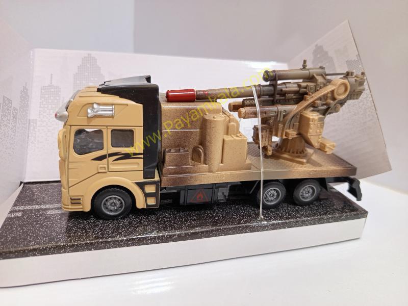 ماکت کامیون نظامی حمل توپ فلزی عقبکش (Military Vehicles 1:38) شنی