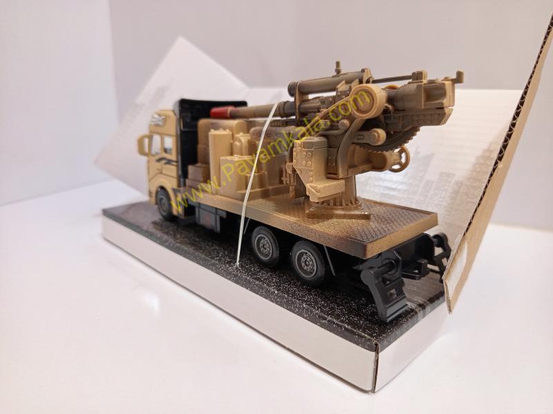 ماکت کامیون نظامی حمل توپ فلزی عقبکش (Military Vehicles 1:38) شنی