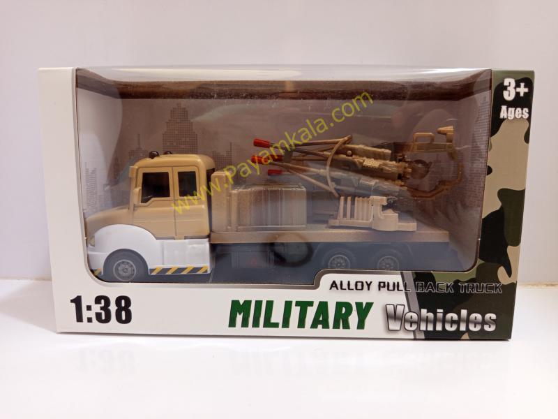 ماکت کامیون نظامی فلزی عقبکش (Military Vehicles 1:38) بژ