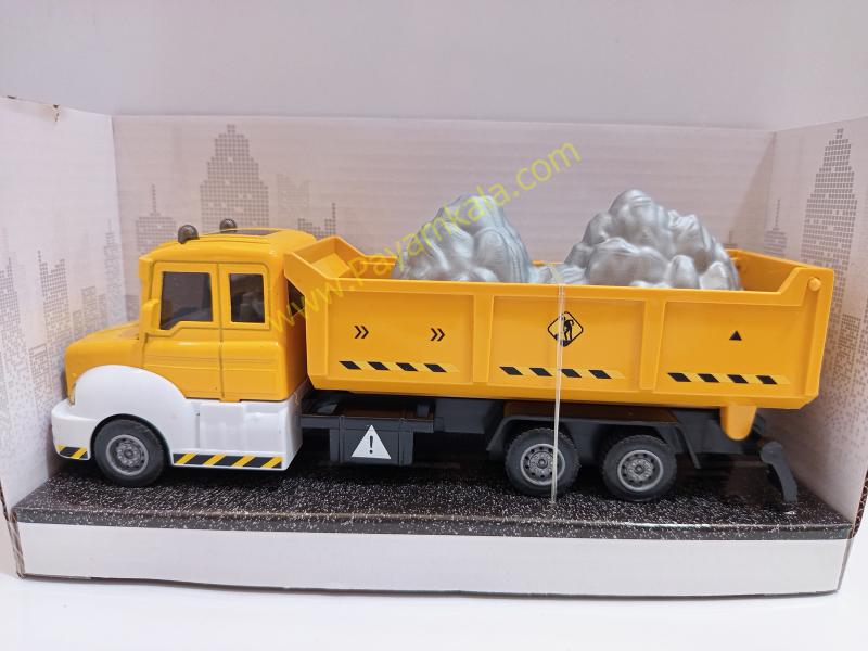 ماکت کامیون کمپرسی فلزی عقبکش (Construction Vehicles 1:38) زرد