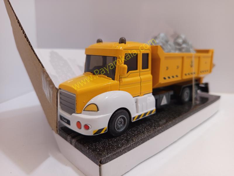 ماکت کامیون کمپرسی فلزی عقبکش (Construction Vehicles 1:38) زرد