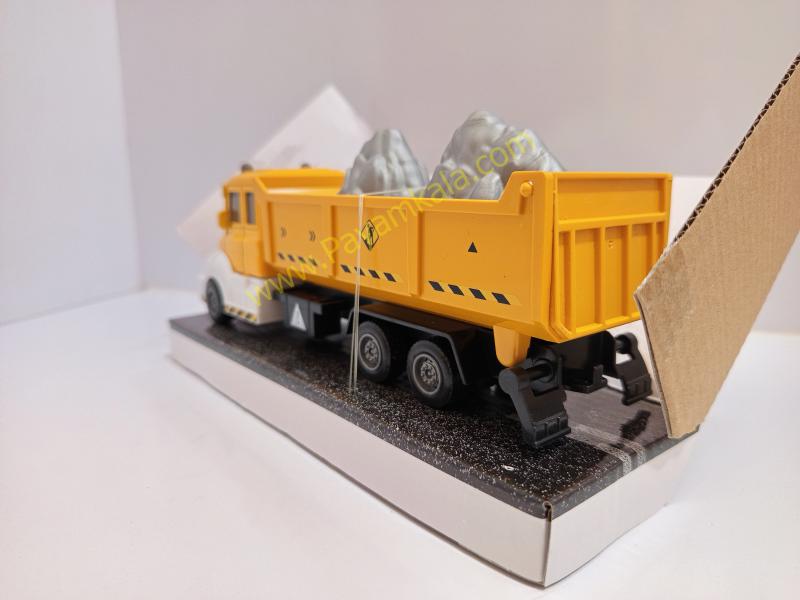 ماکت کامیون کمپرسی فلزی عقبکش (Construction Vehicles 1:38) زرد