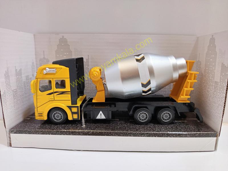 ماکت کامیون میکسر سیمان فلزی عقبکش (Construction Vehicles 1:38) زرد